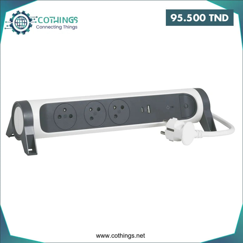 Acheter Rallonge multiprise rotatif avec 3 prises de courant Surface et interrupteur à câbler en Tunisie -  Disponible au meilleur prix sur CoThings