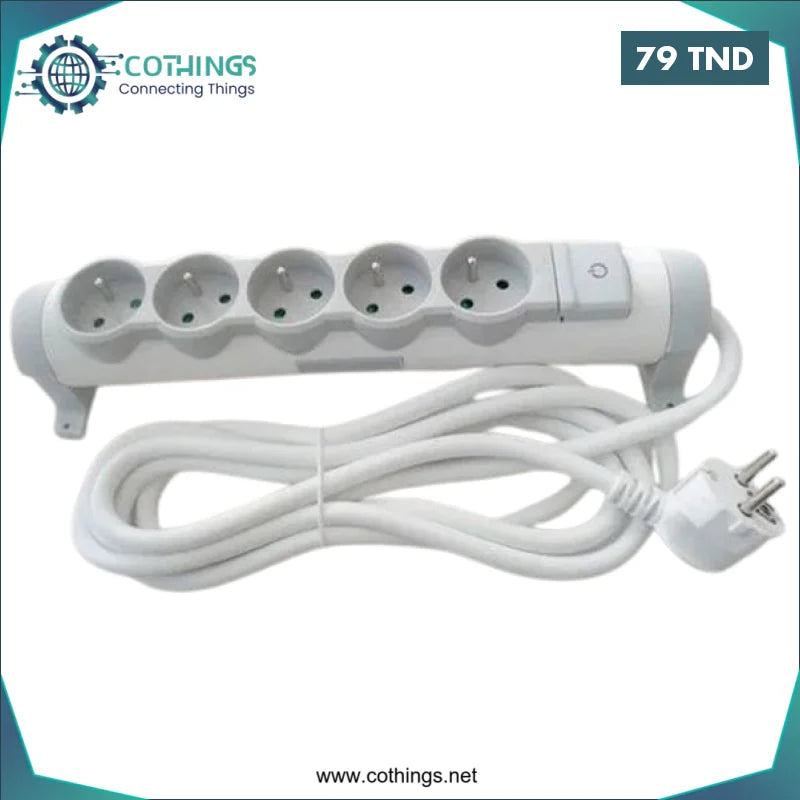 Acheter Rallonge multiprise Rotatif 5 Ports 1.5m en Tunisie -  Disponible au meilleur prix sur CoThings