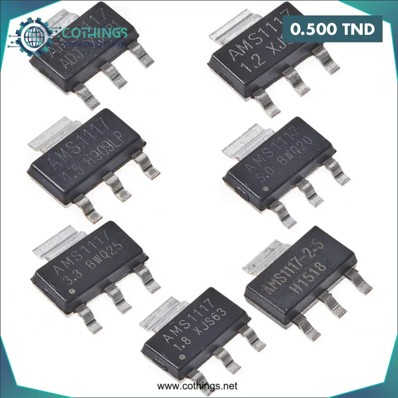 Acheter Régulateur De Tension Réglable SMD AMS1117-ADJ 1,2 V-5 V 800 en Tunisie -  Disponible au meilleur prix sur CoThings