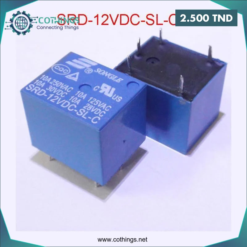Acheter RELAIS DIP5 12V SRD-12VDC-SL-C 5 pins en Tunisie -  Disponible au meilleur prix sur CoThings