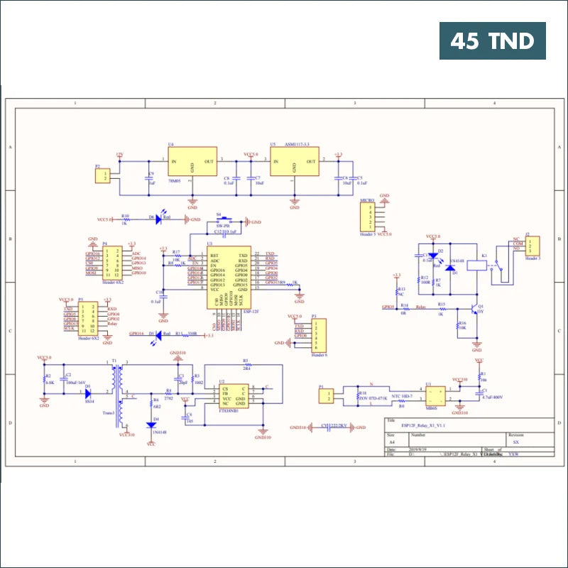 Acheter Relais de signal WIFI ESP-12F Alimentation ca/cc ESP8266 en Tunisie -  Disponible au meilleur prix sur CoThings