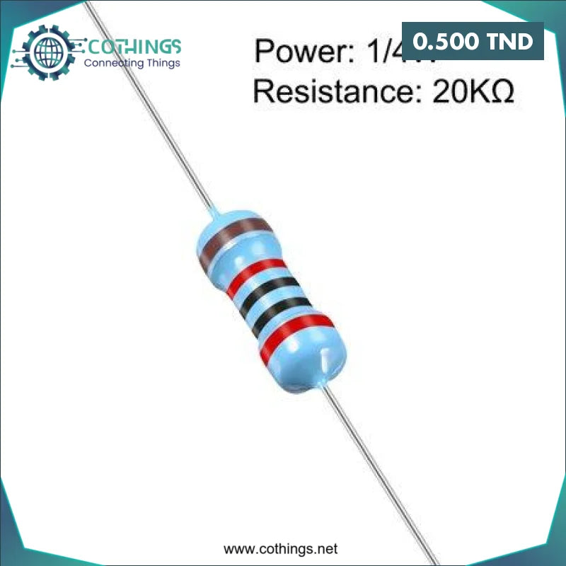Acheter Résistance 20k 1/4W 1% (10 PCS) en Tunisie -  Disponible au meilleur prix sur CoThings