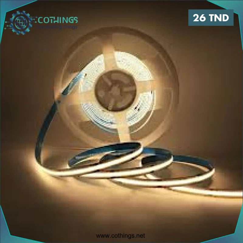 Acheter Ruban LED 12V COB 4000K  5M en Tunisie -  Disponible au meilleur prix sur CoThings