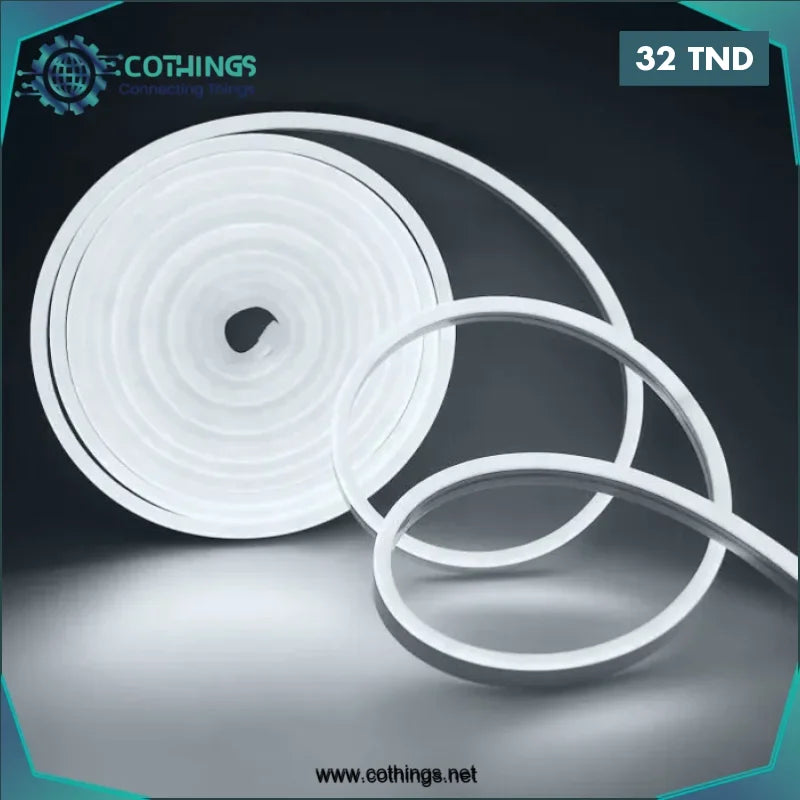 Acheter Ruban LED Néon Flexible 6mm etanche 12V Blanc froid 5M en Tunisie -  Disponible au meilleur prix sur CoThings