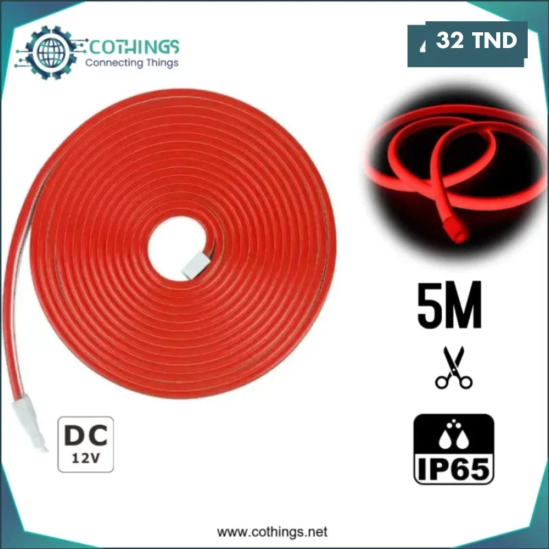 Acheter Ruban LED Blanc Rouge 5M Flexible 12V en Tunisie -  Disponible au meilleur prix sur CoThings