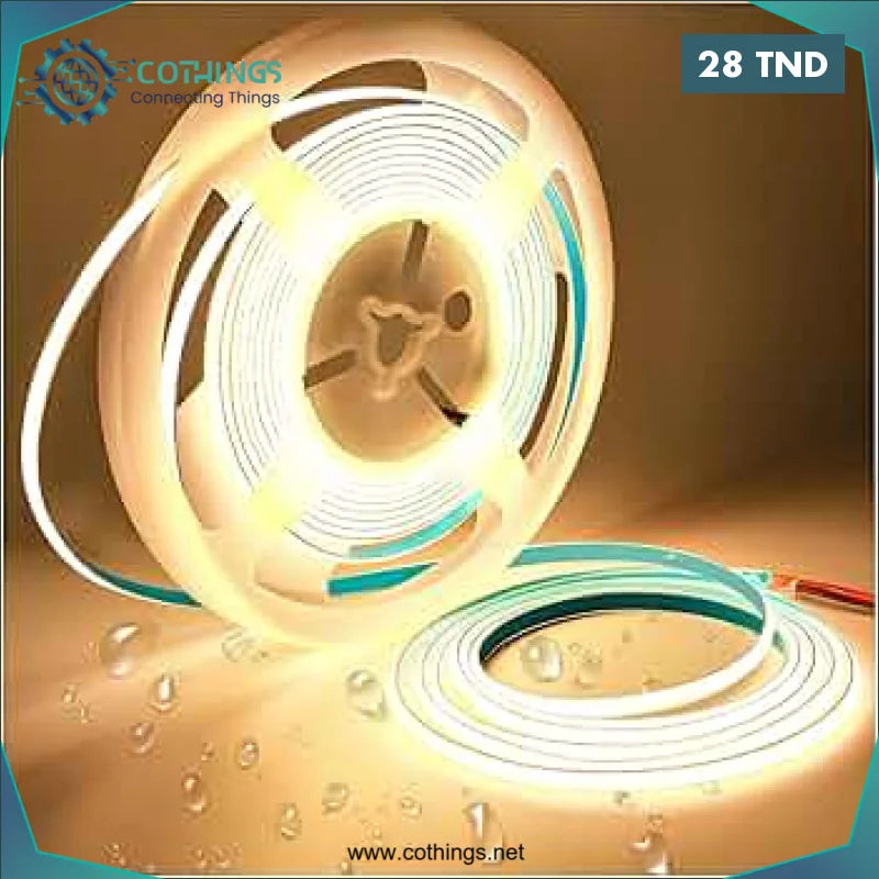 Acheter Ruban Led COB 12V 8mm 320ML/M 5M 3000K en Tunisie -  Disponible au meilleur prix sur CoThings