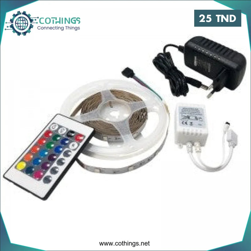 Acheter Ruban led RGB STRIP LIGHT 12V 5M en Tunisie -  Disponible au meilleur prix sur CoThings