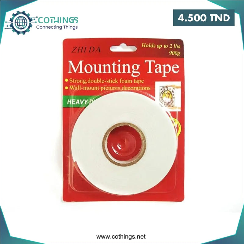 Acheter Scotch double face en mousse très résistant 18mm ZHIDA en Tunisie -  Disponible au meilleur prix sur CoThings
