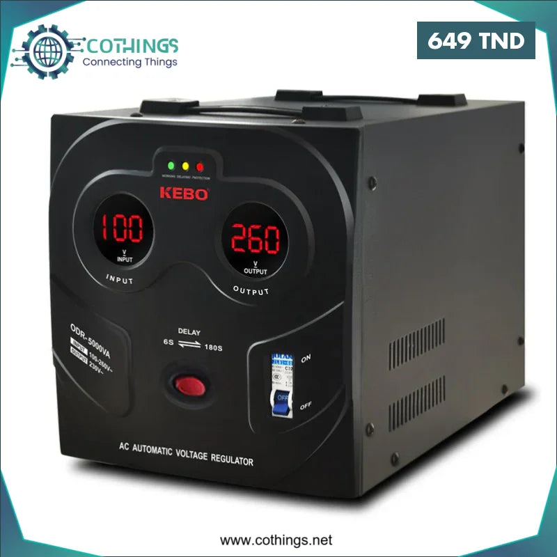 Acheter Stabilisateur de tension KEBO ODR-5KVA-100v / 260V en Tunisie -  Disponible au meilleur prix sur CoThings