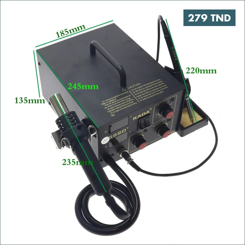 Acheter Station de soudage Machine à air chaud Fer à souder 2 en 1 KADA 852D+ en Tunisie -  Disponible au meilleur prix sur CoThings