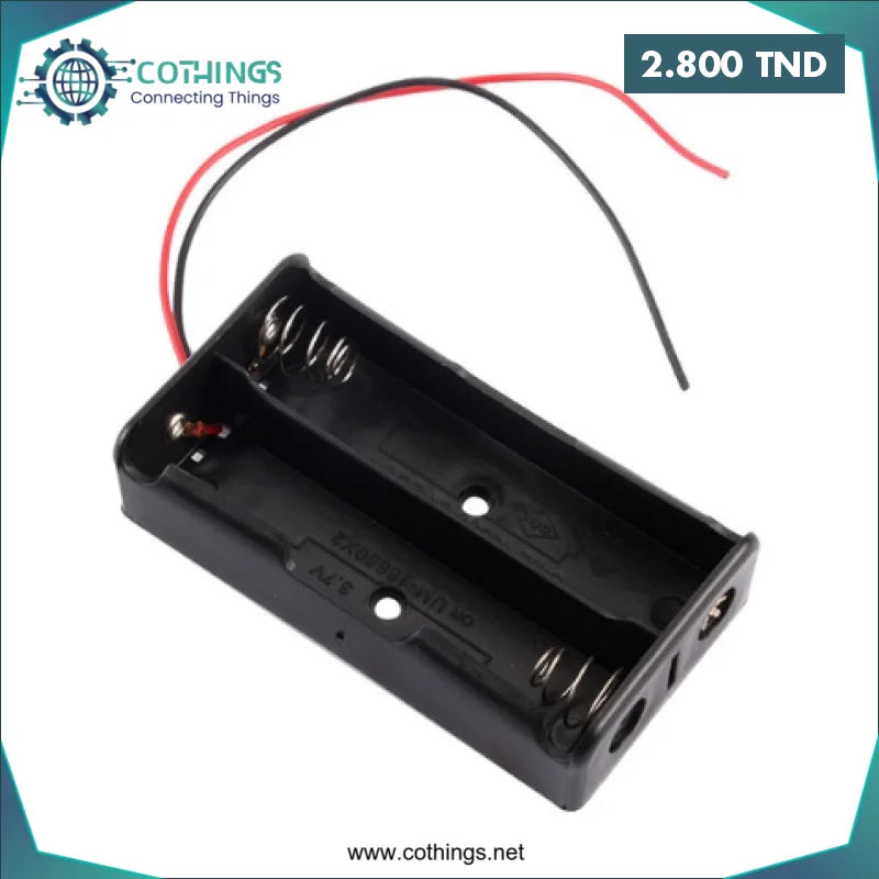 Acheter Support pour 2 piles 18650 en Tunisie -  Disponible au meilleur prix sur CoThings