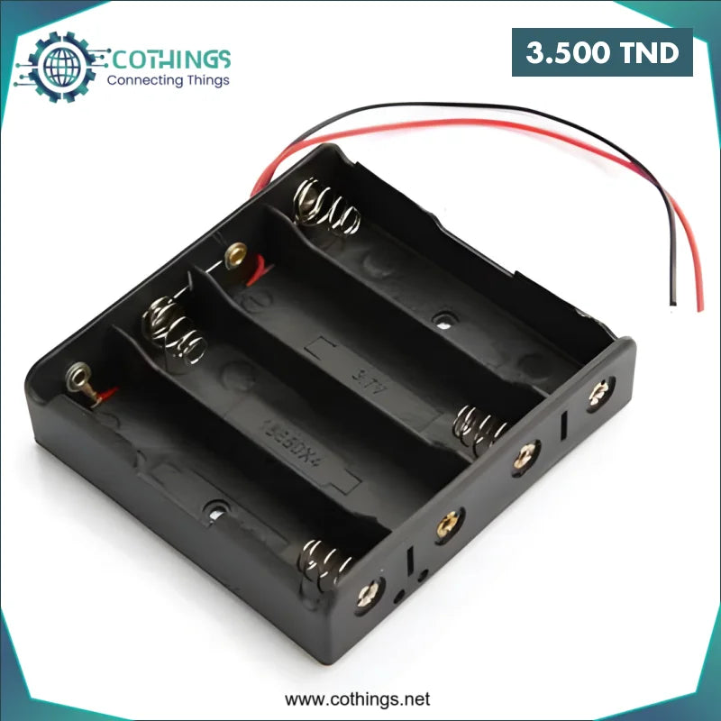 Acheter Support pour 4 piles 18650 en Tunisie -  Disponible au meilleur prix sur CoThings