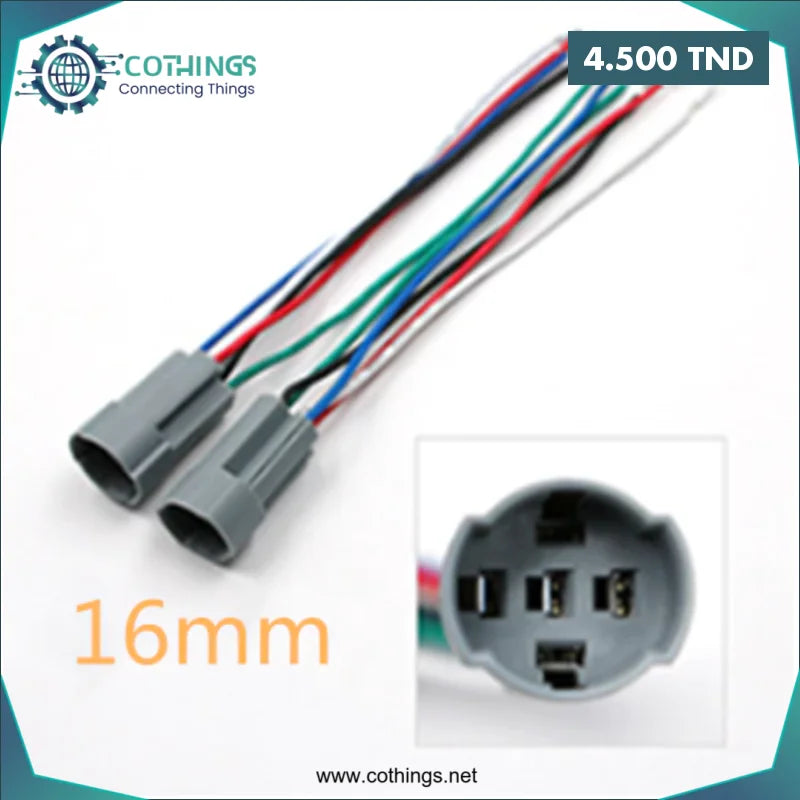 Acheter Support de fixation bouton poussoir 16mm, 5 fils en Tunisie -  Disponible au meilleur prix sur CoThings