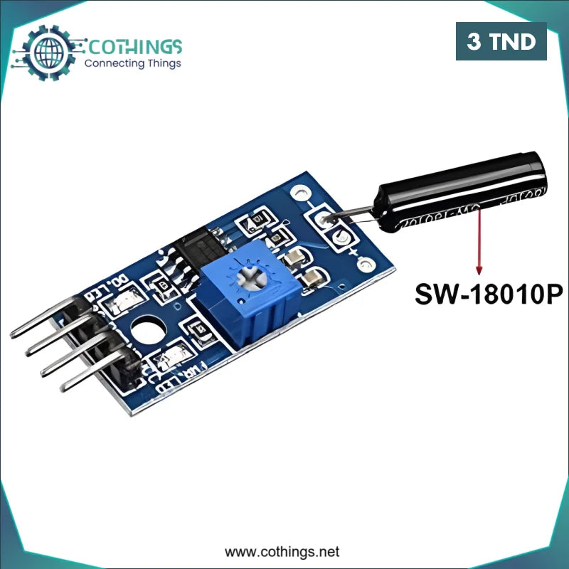 Acheter SW1801P module de capteur de vibration normalement ouvert 3 broches en Tunisie -  Disponible au meilleur prix sur CoThings