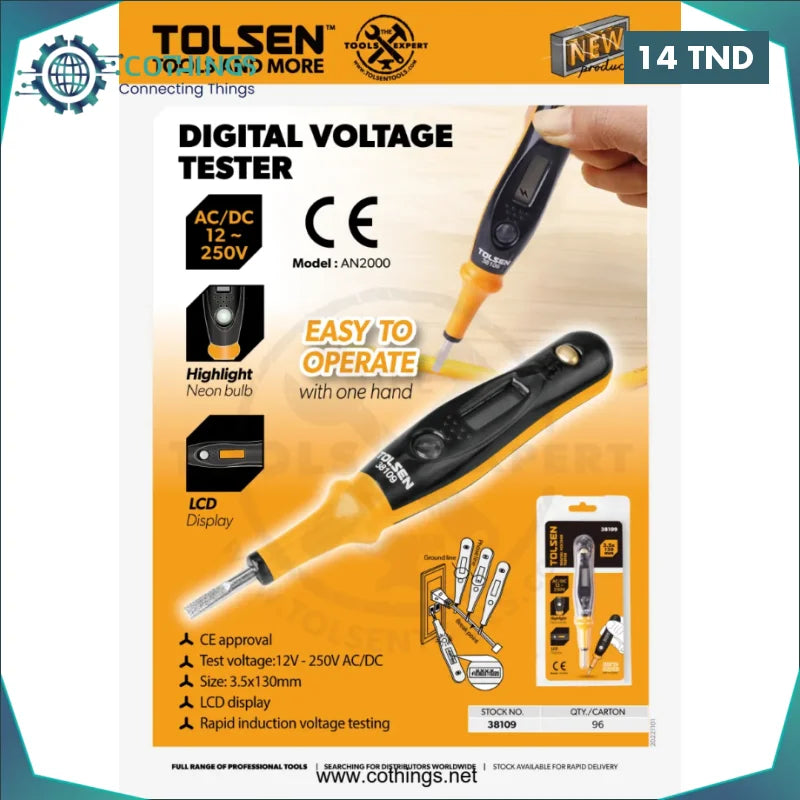 Acheter Testeur Numerique AC/DC Tolsen 250V avec affichage en Tunisie -  Disponible au meilleur prix sur CoThings