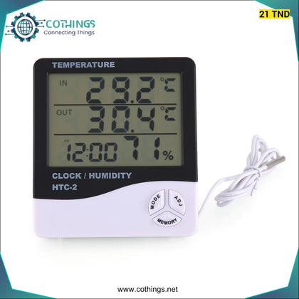 Thermohygromètre HTC - 2 à une seule température avec réveil