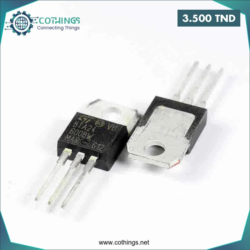 Acheter TRIAC BTA24-600BW sans réseau d’amortissement (snubberless). 25A. boîtier TO-220AB en Tunisie -  Disponible au meilleur prix sur CoThings