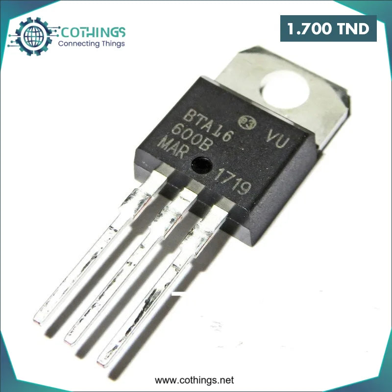 Acheter TRIAC (THT) BTA16-600B 16A. 600V. languette isolée en Tunisie -  Disponible au meilleur prix sur CoThings