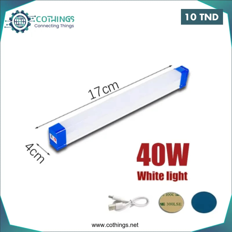 Acheter Tube LED rechargeable de 17 cm 40W Éclairage de secours en Tunisie -  Disponible au meilleur prix sur CoThings