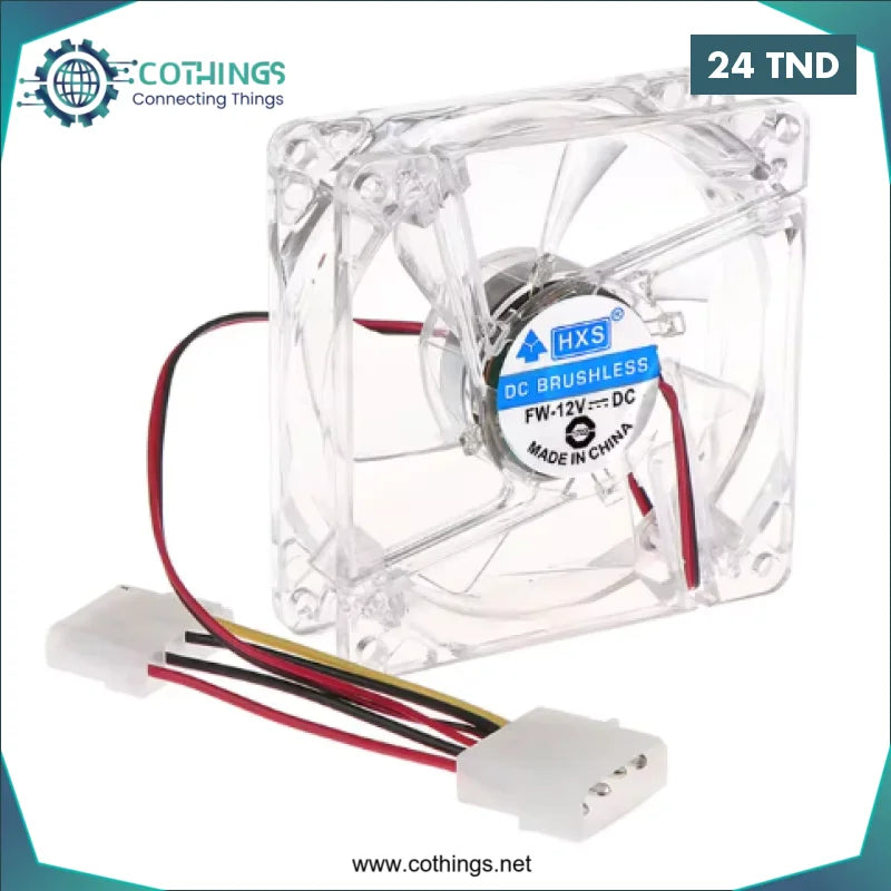 Acheter Ventilateur PC 80mm avec LED 12V en Tunisie -  Disponible au meilleur prix sur CoThings