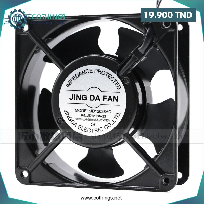Acheter Ventilateur de refroidissement 120*120*38mm à double bille 220V en Tunisie -  Disponible au meilleur prix sur CoThings