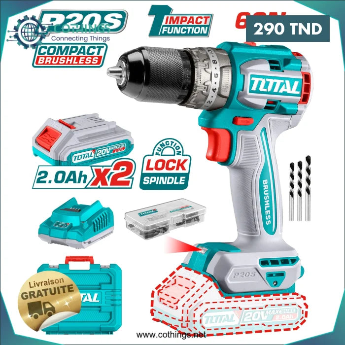 Acheter Visseuse 20V 2 Batteries 52 Nm Total en Tunisie -  Disponible au meilleur prix sur CoThings