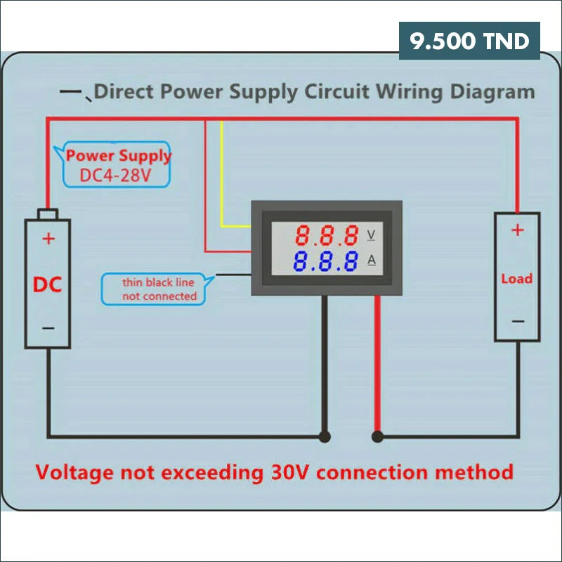 Acheter Voltmètre Ampèremètre Bleu+Rouge Double LED 100V 10A 0.28 pouces en Tunisie -  Disponible au meilleur prix sur CoThings