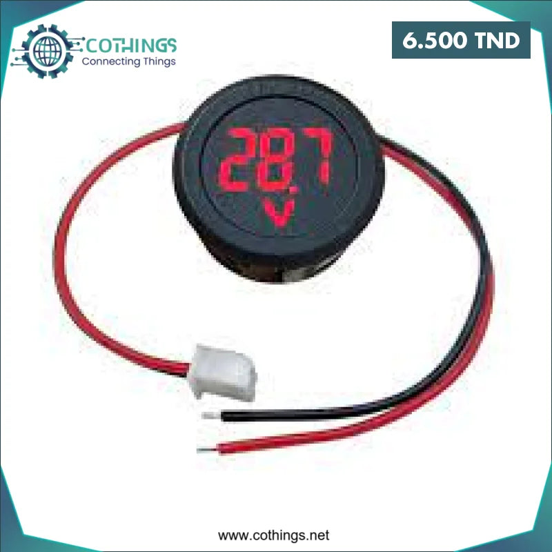 Acheter Voltmètre circulaire à affichage numérique LED DC 4-100V 2 fils en Tunisie -  Disponible au meilleur prix sur CoThings