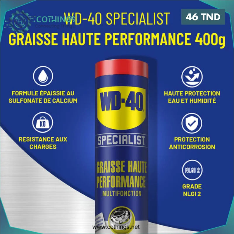 Acheter WD-40 Graisse Haute Performance 400GR en Tunisie -  Disponible au meilleur prix sur CoThings