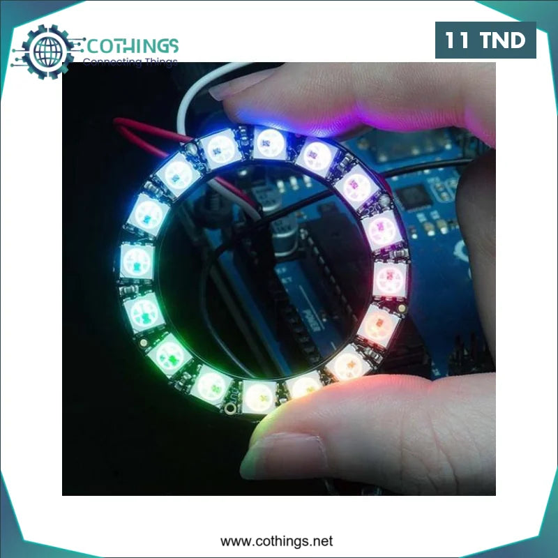 Acheter WS2812 5050 ANNEAU RGB 16 LED AVEC PILOTE en Tunisie -  Disponible au meilleur prix sur CoThings
