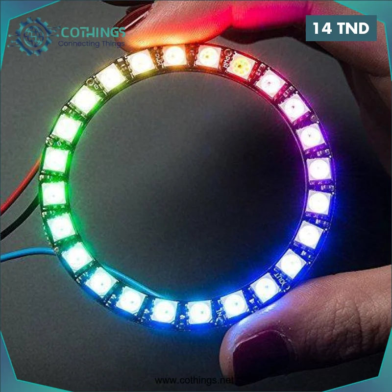 Acheter WS2812 5050 ANNEAU RGB 24 LED en Tunisie -  Disponible au meilleur prix sur CoThings