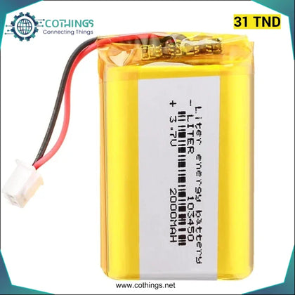 103450 Batterie Li 3,7 V 2000mAh - Domotique Tunisie