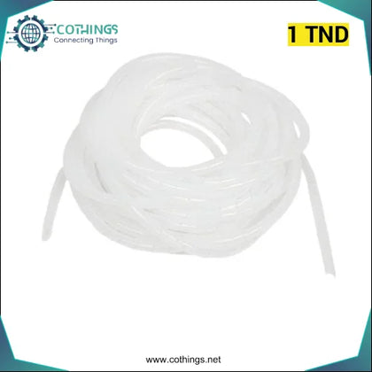 10mm Bande Spiral Wrapping Blanc par 1 metre - Domotique Tunisie