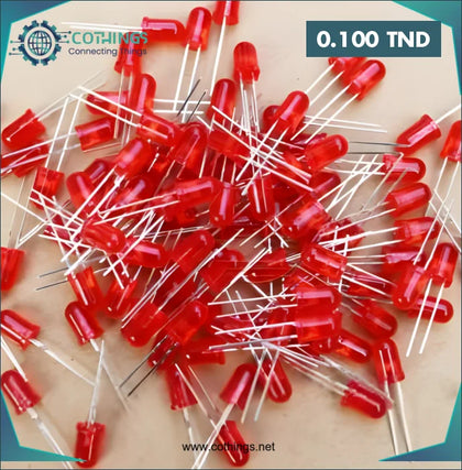 18mm Jambe LED 5MM Rouge Désamorcer 20mA (1 pièces) - Domotique