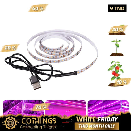 1M Ruban LED lumière à spectre complet pour plante USB DC 5V