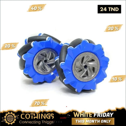 2 * Roue McNamum bleu 80MM-A - Domotique Tunisie