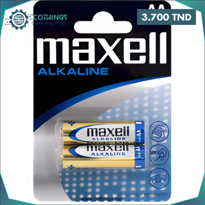 2xPiles Maxell Alkaline AA 1.5V LR6 (2pcs) - Domotique Tunisie