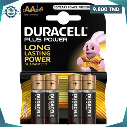 4 Piles DURACELL Plus Power AA - Domotique Tunisie