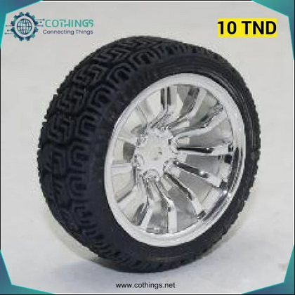 65mm Robot Smart Car 12 Rim Wheel Silver - Domotique Tunisie