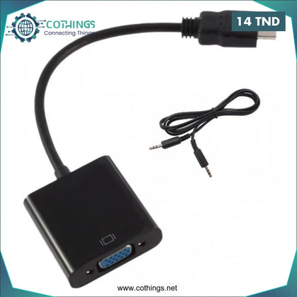 Adaptateur HDMI vers VGA avec Audio - Domotique Tunisie
