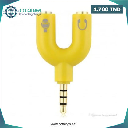 Adaptateur Mini-Jack 3.5mm 1 Mâle à 2 Femelle - Domotique Tunisie