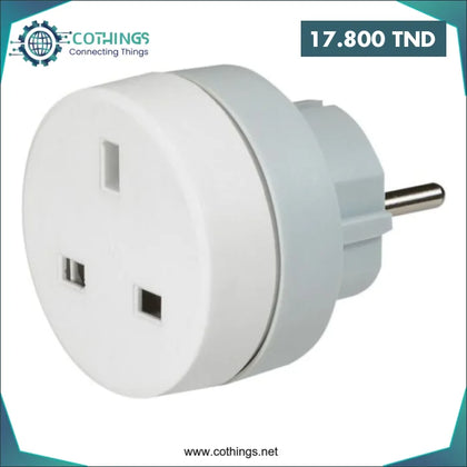 Adaptateur 2P + T 16A 230V pour fiche standard britannique sur prise