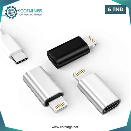 Adaptateur USB-C Femelle vers Lightning Mâle – Blanc Compact