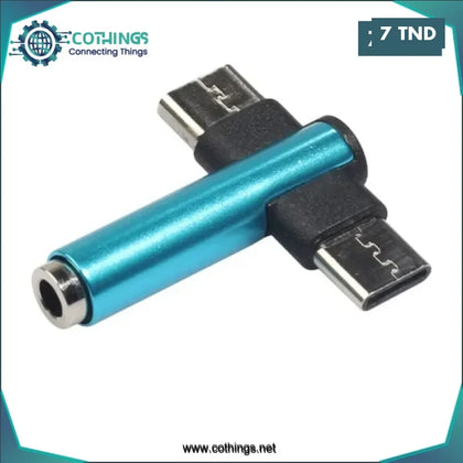 Adaptateur USB Type-C vers Jack 3,5 mm + USB-C Femelle – Audio &