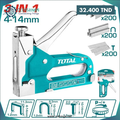 Agrafeuse Manuelle TOTAL 3 en 1 - Domotique Tunisie