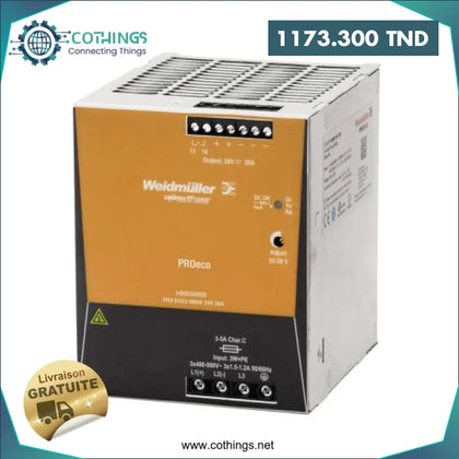 Alimentation triphasé PRO MAX3 480W 24V 20A Weidmüller - Domotique