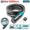 Acheter Antivol Vélo Total Acier Tressé 15mm 1200mm Clé TBK11512 en Tunisie - Disponible au meilleur prix sur CoThings