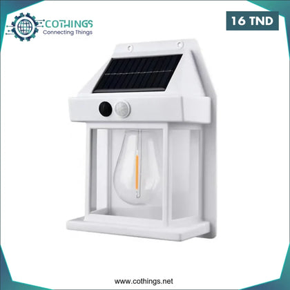 Applique Murale Solaire LED en Forme d’Ampoule – Détecteur