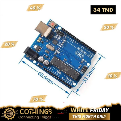 Arduino UNO R3 DIP sans cable - Domotique Tunisie