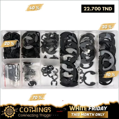 Assortiment De 300 Circlips A Anneau En E